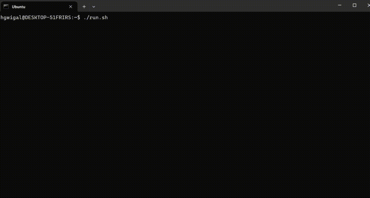 A screenshot of the project